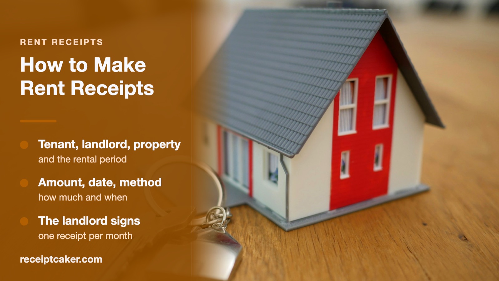 A set of house keys resting on a rental agreement on a wooden table